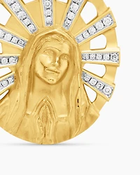 Madonna Amulet in 18K Yellow Gold with Diamonds, 29mm