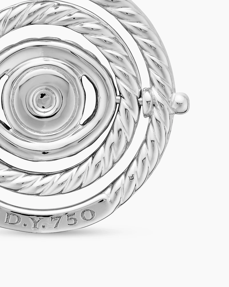 Evil Eye Mobile Amulet in 18K White Gold with Pavé Blue Sapphires and Diamonds, 20.5mm