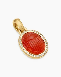 Petrvs® Scarab Amulet in 18K Yellow Gold with Carnelian and Diamonds, 24.7mm