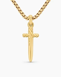 Petrvs® Dagger Amulet in 18K Yellow Gold with Diamonds, 32mm