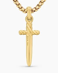 Petrvs® Dagger Amulet in 18K Yellow Gold with Diamonds, 32mm