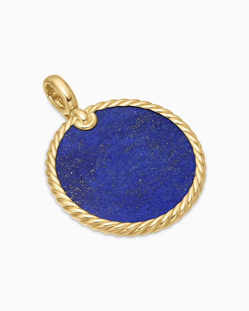 DY Elements® Disc Pendant in 18K Yellow Gold with Lapis