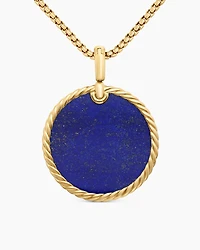 DY Elements® Disc Pendant in 18K Yellow Gold with Lapis