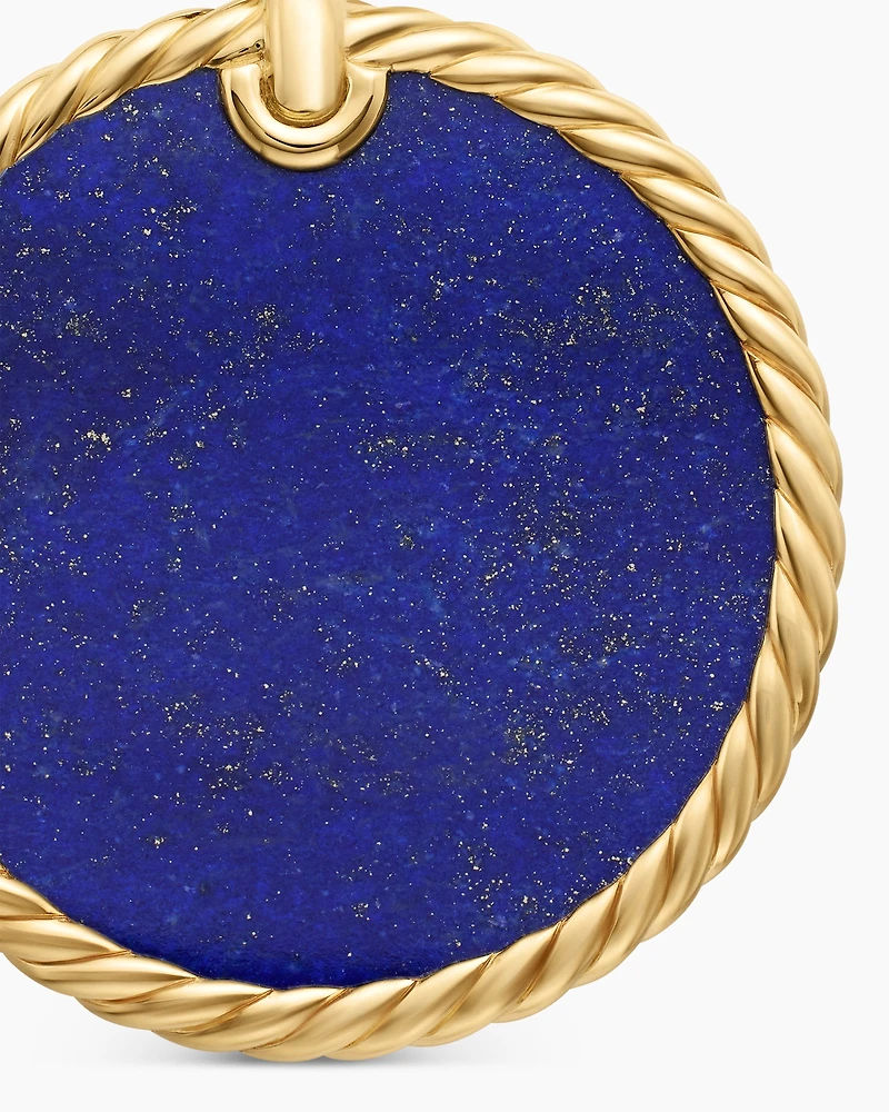 DY Elements® Disc Pendant in 18K Yellow Gold with Lapis
