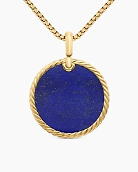 DY Elements® Disc Pendant in 18K Yellow Gold with Lapis