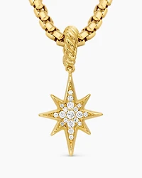 North Star Amulet in 18K Yellow Gold with Diamonds, 15mm