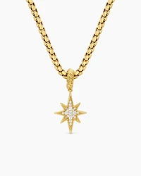 North Star Amulet in 18K Yellow Gold with Diamonds, 15mm