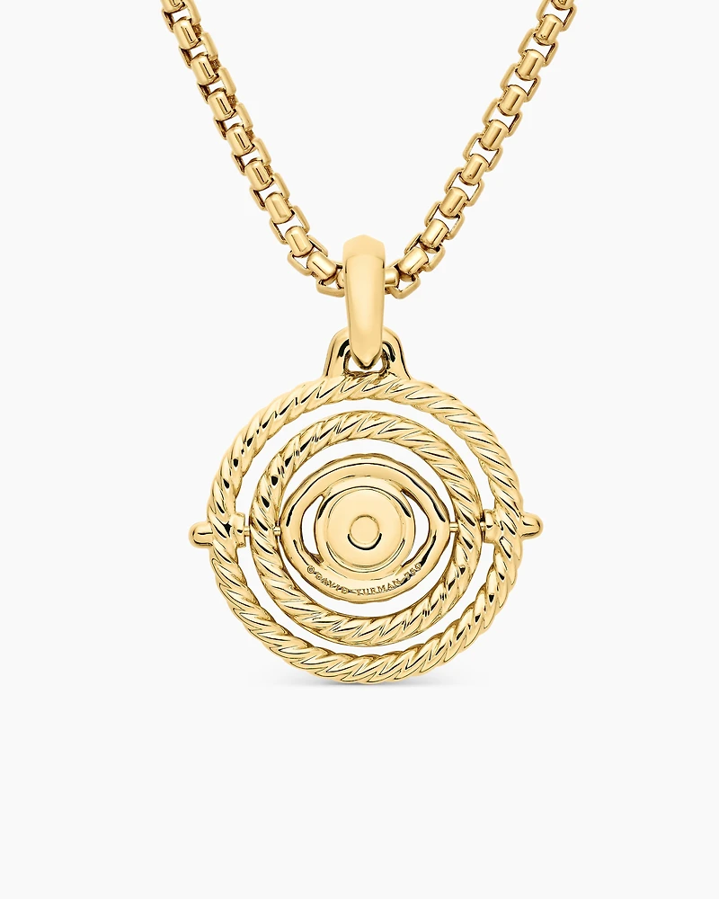 Evil Eye Mobile Amulet in 18K Yellow Gold with Pavé Emeralds and Diamonds, 20.5mm