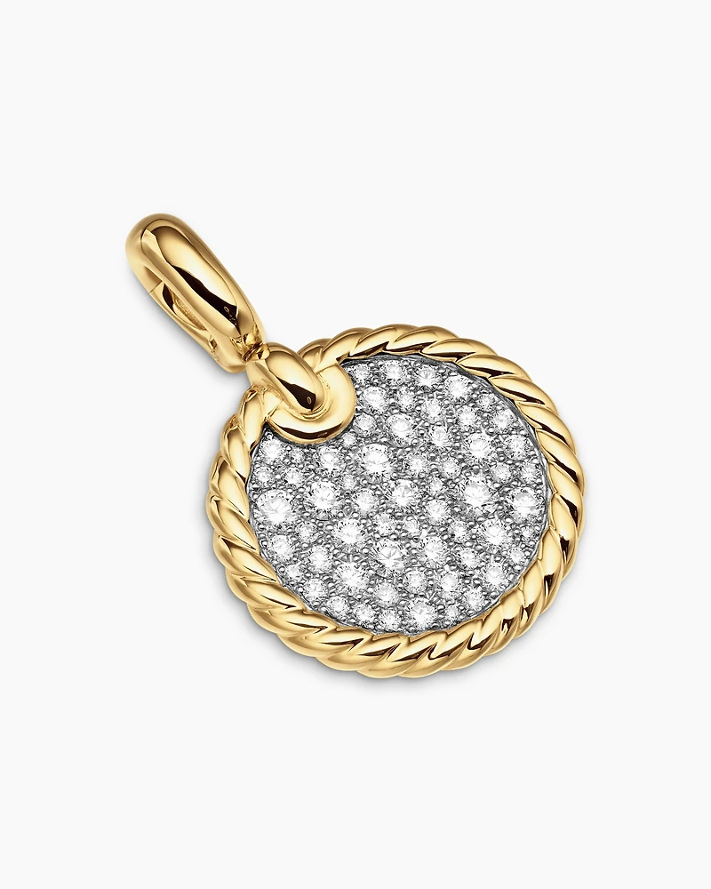 DY Elements® Disc Pendant in 18K Yellow Gold with Diamonds