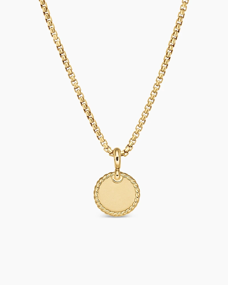DY Elements® Disc Pendant in 18K Yellow Gold with Diamonds