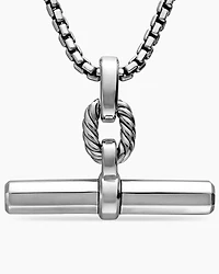 Lexington E/W Barrel Pendant  in Sterling Silver, 36mm