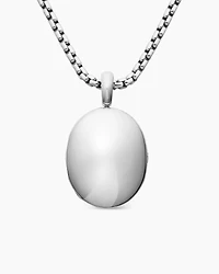 Sculpted Cable Locket Amulet in Sterling Silver, 37mm