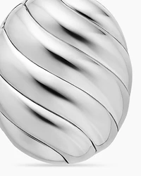 Sculpted Cable Locket Amulet in Sterling Silver, 37mm