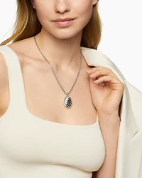 Sculpted Cable Locket Amulet in Sterling Silver, 37mm