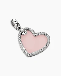 DY Elements® Heart Amulet in Sterling Silver with Pink Opal and Diamonds, 18.7mm