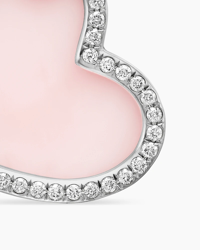 DY Elements® Heart Amulet in Sterling Silver with Pink Opal and Diamonds, 18.7mm