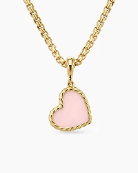 DY Elements® Heart Amulet in 18K Yellow Gold with Pink Opal