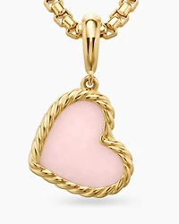 DY Elements® Heart Amulet in 18K Yellow Gold with Pink Opal