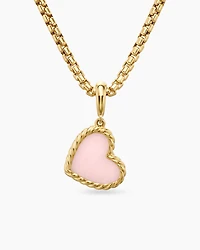 DY Elements® Heart Amulet in 18K Yellow Gold with Pink Opal
