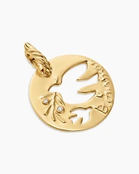 DY Elements® Dove Pendant in 18K Yellow Gold with Diamonds, 21.7mm