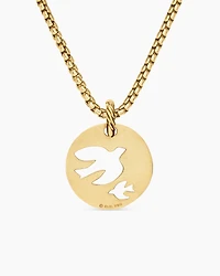 DY Elements® Dove Pendant in 18K Yellow Gold with Diamonds, 21.7mm
