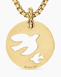 DY Elements® Dove Pendant in 18K Yellow Gold with Diamonds, 21.7mm