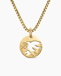 DY Elements® Dove Pendant in 18K Yellow Gold with Diamonds, 21.7mm