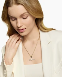 Lexington E/W Barrel Pendant in 18K Yellow Gold with Diamonds