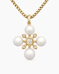 Renaissance Pearl Pendant in 18K Yellow Gold with Pearls and Diamonds
