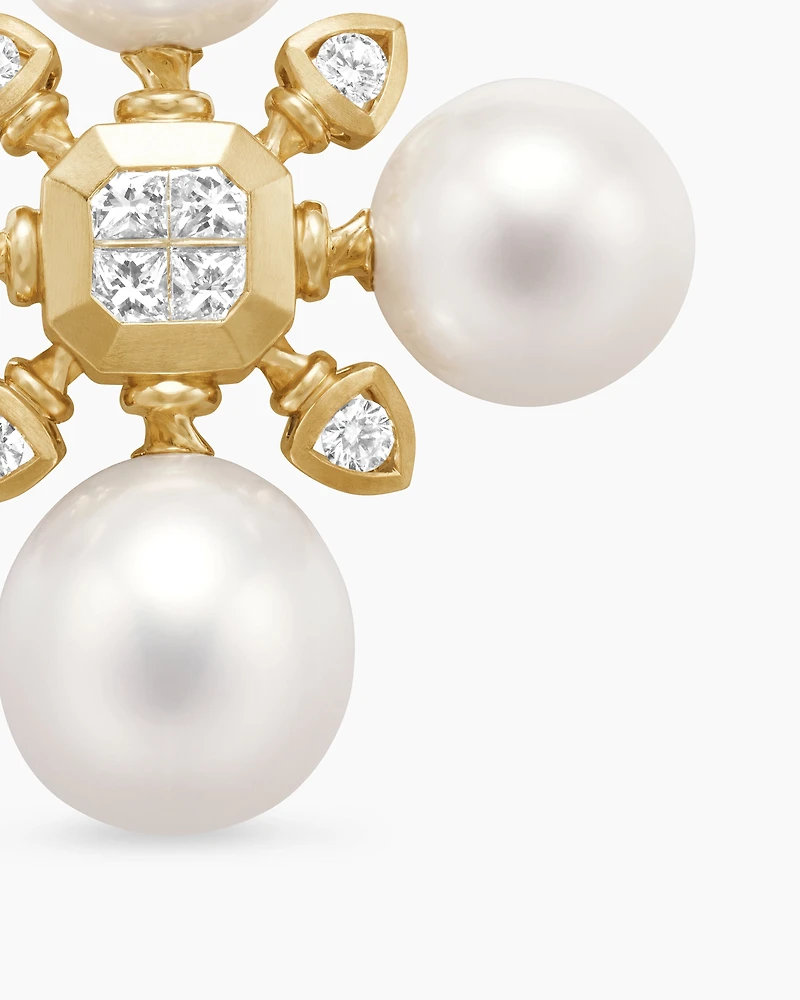 Renaissance Pearl Pendant in 18K Yellow Gold with Pearls and Diamonds