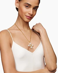 Renaissance Pearl Pendant in 18K Yellow Gold with Pearls and Diamonds