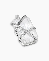 Cable Wrap Amulet in Sterling Silver with Crystal and Diamonds, 40.7mm
