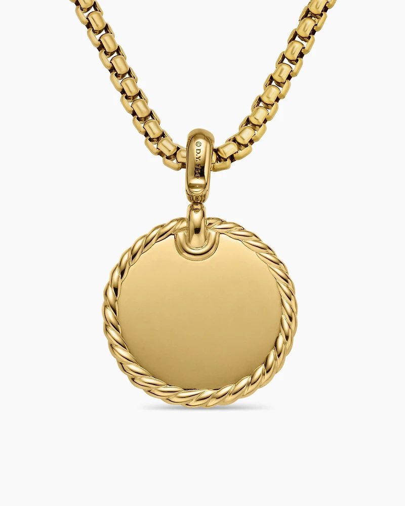 DY Elements® Disc Pendant in 18K Yellow Gold with Diamonds