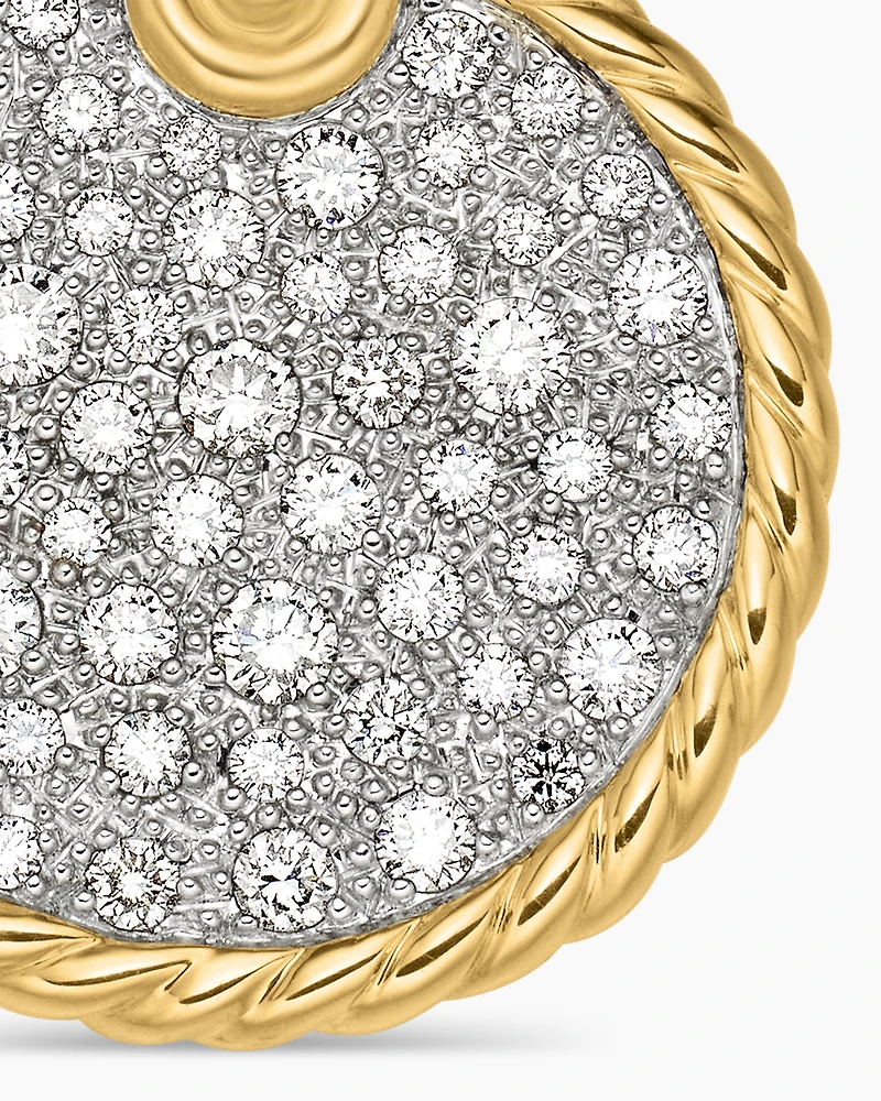 DY Elements® Disc Pendant in 18K Yellow Gold with Diamonds