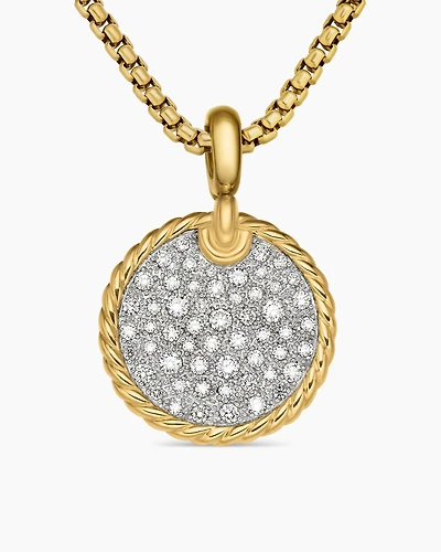 DY Elements® Disc Pendant in 18K Yellow Gold with Diamonds