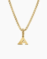 Pavé Initial Pendant in 18K Yellow Gold with Diamond A