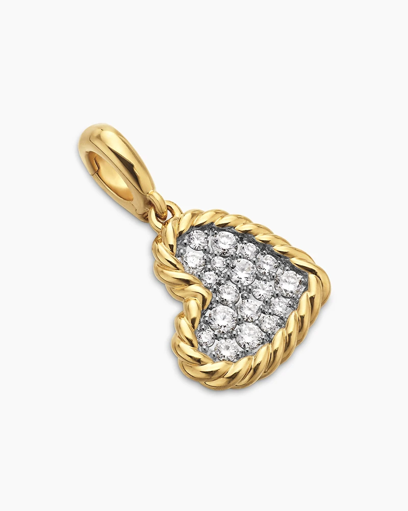 DY Elements® Heart Pendant in 18K Yellow Gold with Diamonds, 12.6mm