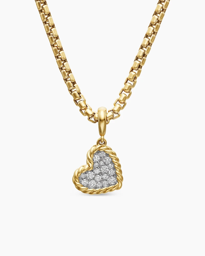 DY Elements® Heart Pendant in 18K Yellow Gold with Diamonds, 12.6mm