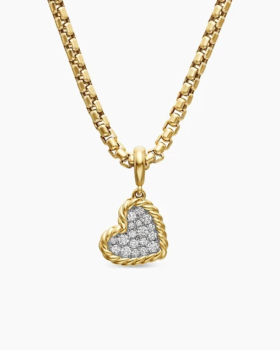 DY Elements® Heart Pendant in 18K Yellow Gold with Diamonds, 12.6mm
