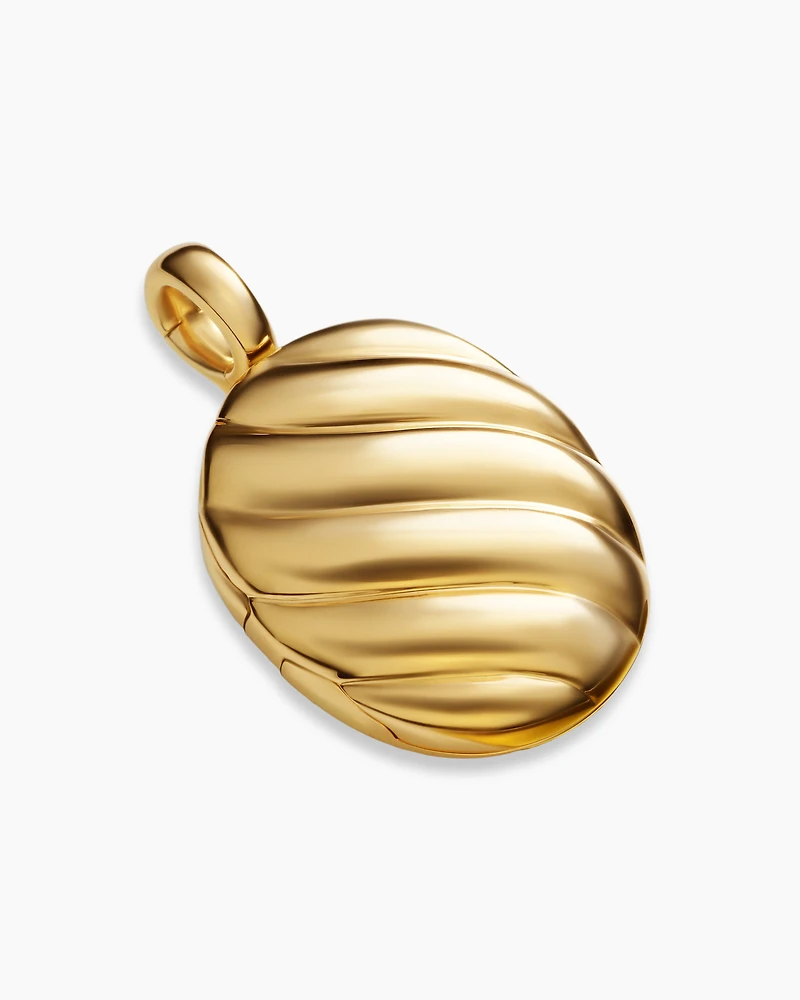 Sculpted Cable Locket in 18K Yellow Gold, 32mm