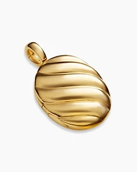 Sculpted Cable Locket in 18K Yellow Gold, 32mm