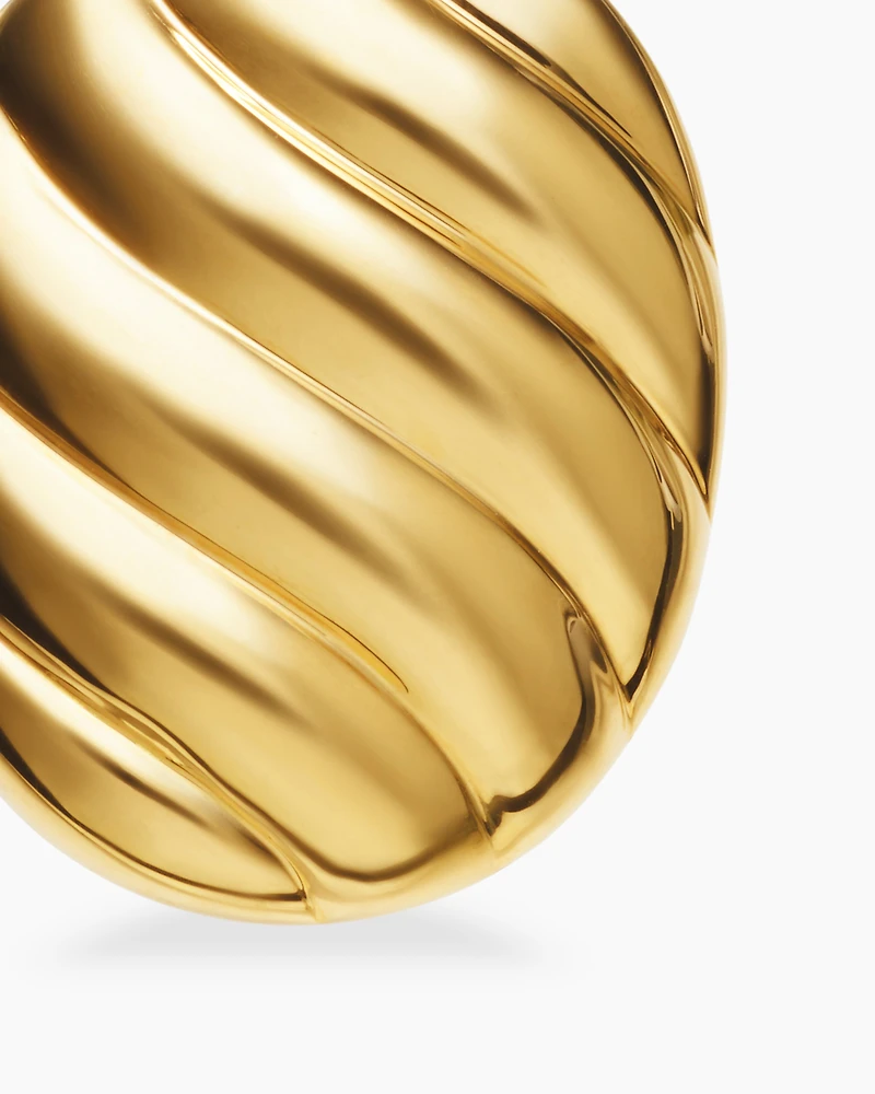 Sculpted Cable Locket in 18K Yellow Gold, 32mm