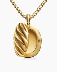 Sculpted Cable Locket in 18K Yellow Gold, 32mm