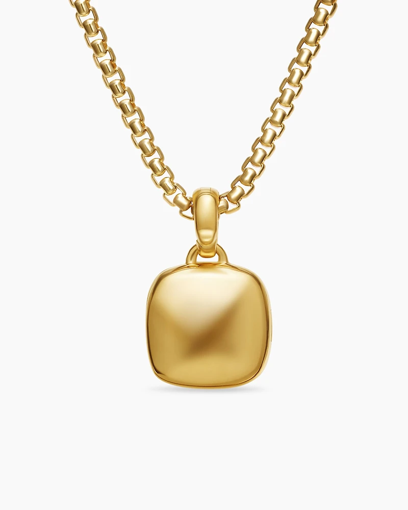 Sculpted Cable Square Locket in 18K Yellow Gold, 22.5mm