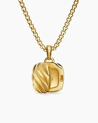 Sculpted Cable Square Locket in 18K Yellow Gold, 22.5mm