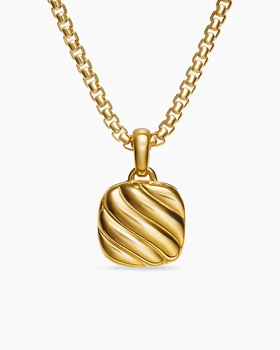 Sculpted Cable Square Locket in 18K Yellow Gold, 22.5mm