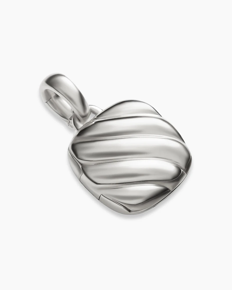 Sculpted Cable Square Locket in Sterling Silver, 22.5mm