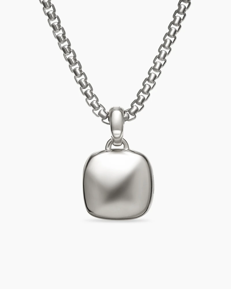 Sculpted Cable Square Locket in Sterling Silver, 22.5mm