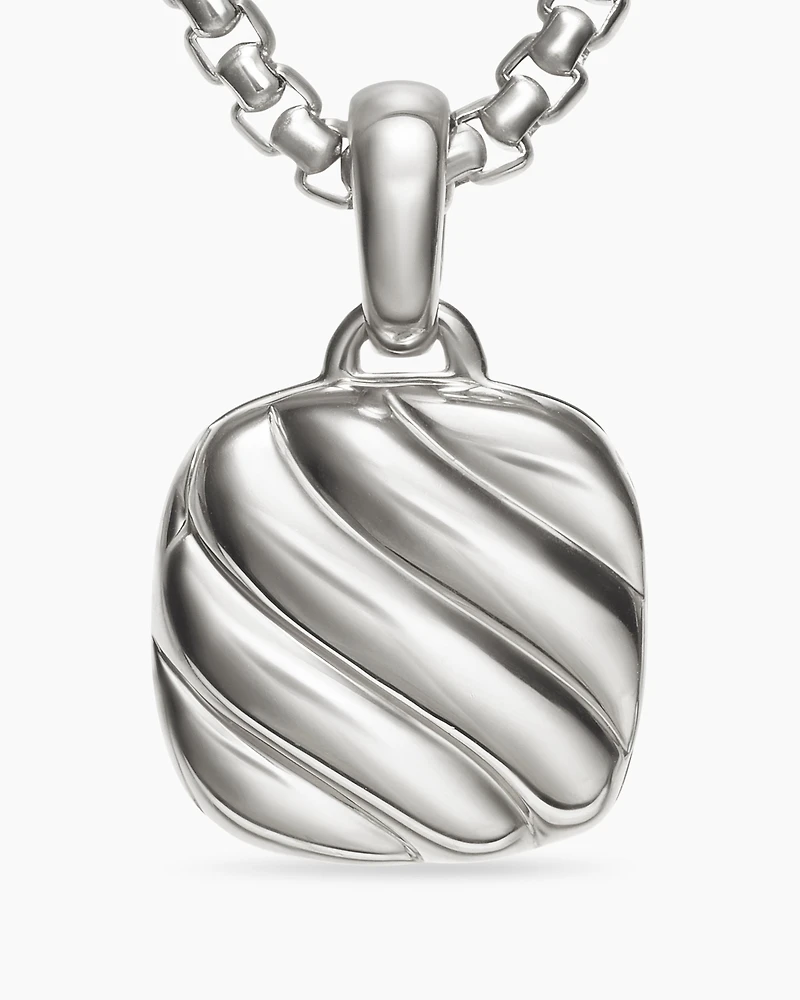 Sculpted Cable Square Locket in Sterling Silver, 22.5mm