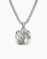 Sculpted Cable Square Locket in Sterling Silver, 22.5mm
